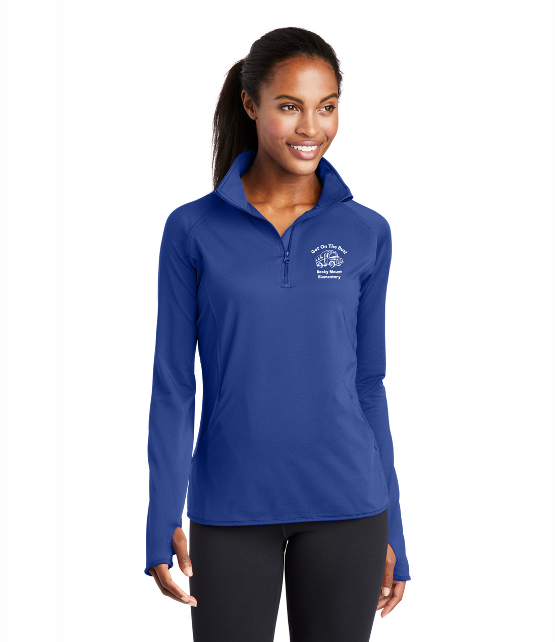 Get On The Bus - Ladies 1/4 Zip Lightweight Pullover