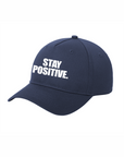 Stay Positive Classic Baseball Cap in navy with white Graphic