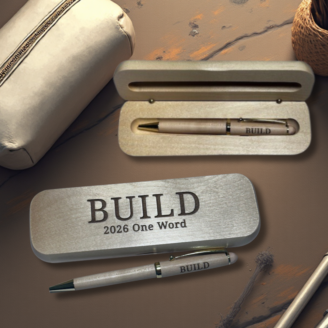 Customizable Engraved Maple Pen Case with Pen