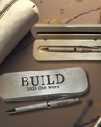POSITIVITY Engraved Maple Pen Case with Pen