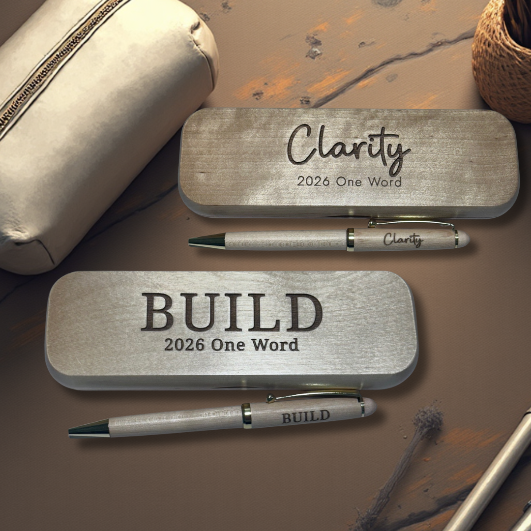 Customizable Engraved Maple Pen Case with Pen