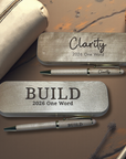 POSITIVITY Engraved Maple Pen Case with Pen