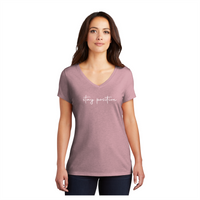 LADIES Stay Positive V-Neck Softstyle Tee